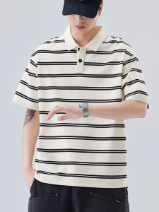American Stripe Stylish Short Sleeve Polo Shirt