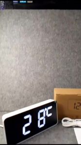 JD-13 Putih SOHA Jam Digital LED Alarm Weker Clock Dengan Sensor Suara Bisa Atur Cahaya Terang Dukung Baterai 18650