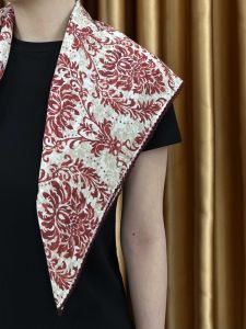 Khăn Choàng Lụa Thời Trang 65% Cotton Lanh Viền Ren Trang Trí Mùa Thu 2024 Phong Cách Mới Họa Tiết Hoa Họa Tiết Chắp Vá