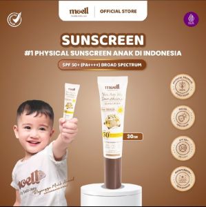 Moell Physical Sunscreen Anak & Bayi SPF 50+ (PA++++) 30 ml