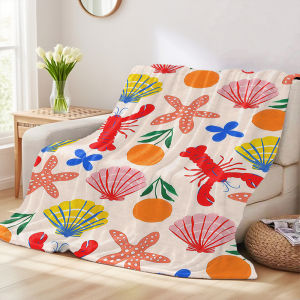 Beast Kingdom | Summer Lobster Tide Flannel Blankets Are Perfect For Sofas Office Beds Travel Sleep And Use Throughout The Four Seasons