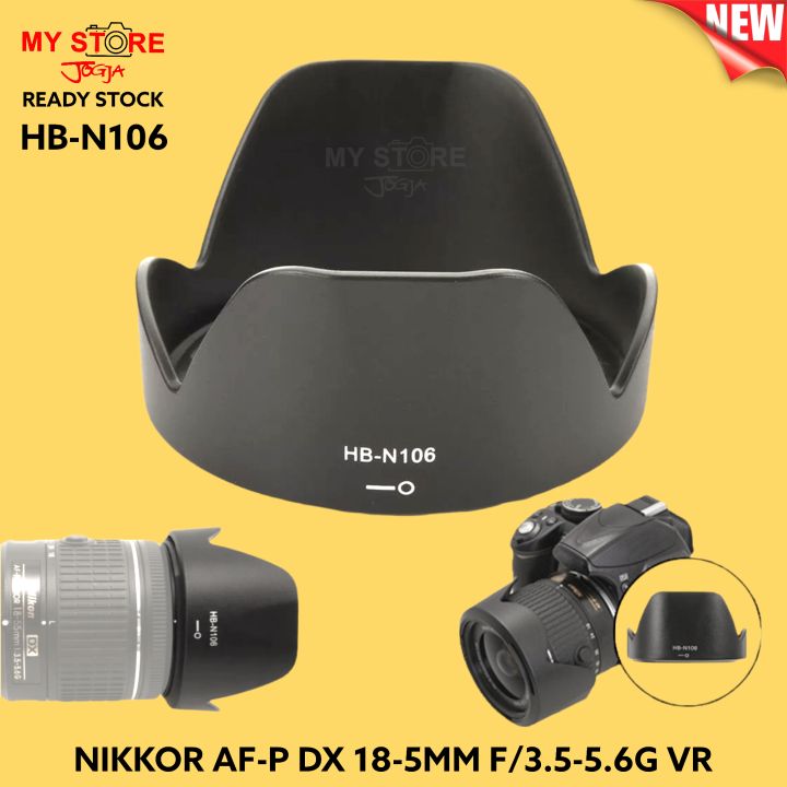 Lens hood HB-N106 bayonet lensa nikon 55mm nikkor AF-P DX 18-55mm