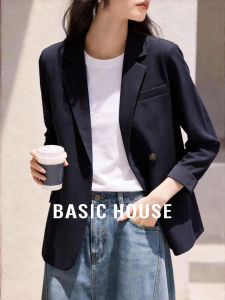 Basic House | Dark Blue Double-breasted College Style Suit Jacket