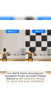 36/24 PCS Soundproof Insulation Foam Self-Adhesive Design Acoustic Panels Treatment Wall for Home Office Studio