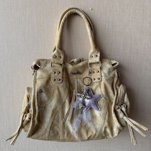 angel kiss | Y2K Retro Biker Style Studded Fringe Crossbody Bag