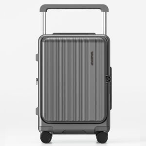 Expandable Travel Suitcase Front Side Opening 20 Inch 24 Inch New Womens Mens Wide Pull Rod Bag Carry-On Leather Box