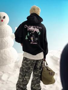 dangerouspeople | Hoodie Ski D Print Couples Fashion