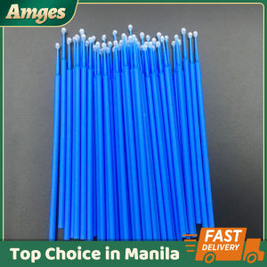 100 Pcs/Pack Disposable Micro Brush Eyelash Cleaner Stick Makeup Brush Personal Applicator Mascara Removal Cotton Swab Micro Brush Swab Applicator Disposable Personal Eyelash Extension Micro Brush