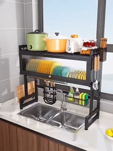Kệ chén đa năng có nắp đậy - Kệ chén thông minh có tủ trên bồn rửa chén