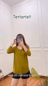 Atasan Kaos Polos Wanita Lengan 7/8