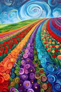 BILIBILI | 1pc Frameless Abstract Flower Oil Painting By Numbers Modern Floral Digital Oil Painting for Living Room Home Bedroom Classroom