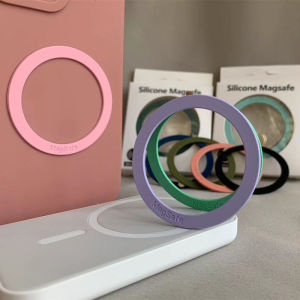 Giá Đỡ Sạc Không Dây Bằng Silicon Magsafe Phụ Kiện Điện Thoại Di Động Đế Xe Hơi Vòng Tròn Từ Tính Dán Vào Phụ Kiện Công Nghệ