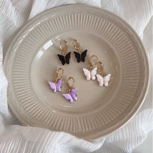 Natural White Shell Butterfly Earrings Clip on Buy Three Get One Free Offer Fresh out Fashion Jewelry for Women Korean Style