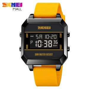 SKMEI 1848 Men Dual Time Sports Watch Teen Daily Silica gel strap Alarm Hourly Chime Timed Reminder Chronograph Countdown 30m Waterproof