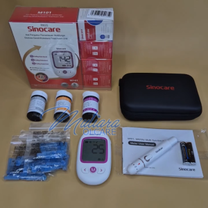 SINOCARE GCU 3IN1 M101 -  Alat Cek 3in1 Gula Darah Kolesterol Asam Urat Tanpa Coding