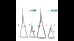 Dental Implant Bone Caliper Dentistry Gauge Caliper Medical Surgical Curved Straight Head Stainless Steel Dental Ruler Scale Tool