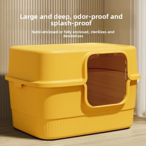 Extra Large Full Enclosure Cat Litter Box Odor Control Cover Special Large Size Cat Poop Pan Durable Cat Toilet for Cats
