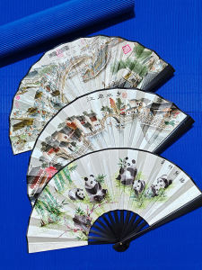 Retro Folding Fan Mens Summer Dance Props Bamboo Fans Womens Hanfu Portable Folding Fans Childrens Dance Accessories