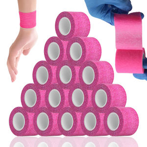 Pink 3.8CM Tattoo Grip Bandage Cover Wraps Tapes Non-woven Waterproof for Pet Self Adhesive Finger Wrist Protection Bandage