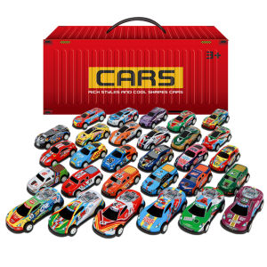 Childrens Puzzle Power Racing Iron Car Parking Lot Game Mat Scene Gift Box Set