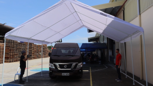 HIMA 550CM x 550CM Heavy Duty Carport – Wind Resistant Portable Car Tent with Polyester Tarp Tear-Resistant Waterproof Canopy Outdoor Car Shelter (No Sidewall)
