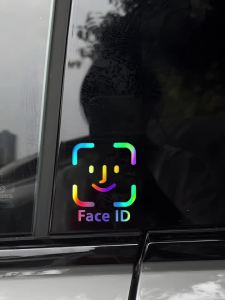 Funny Face ID Scan To Unlock Reflective Bicycle Stickers Bike E-Bike Frame Road MTB Bikes Body Top Tube Vinyl Accessories Decals