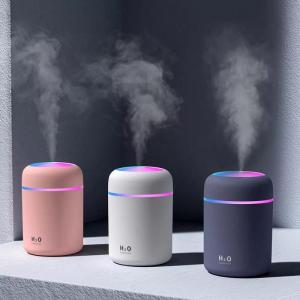 Máy Xông Tinh Dầu Humidifier H2O 300Ml Máy Khuếch Tán Tinh Dầu Tạo Hương Thơm Cho Phòng Ngủ & Trên Ôtô  Giúp Diệt Khuẩn Có Led 7 Màu Thay Đèn Ngủ