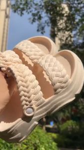 Sandal Wanita Tali Karet Korean Style Jelly Premium Casual Sepatu Sendal Tinggi Wanita Selop Tenun 5Cm Kekinian Ruangan Cewek Perempuan