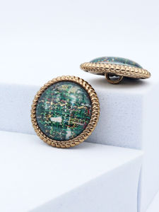 Nút Kim Loại Màu Xanh Ngọc Bích Cao Cấp Thiết Kế Viền Hoa Cổ Điển Nút Trang Trí Cho Quần Áo Phụ Kiện May Vá DIY