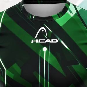 HEAD | HEAD Sports T-Shirt White Orange Black Diagonal Stripe Print Short Sleeve Tennis Training Shirt