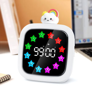 Rechargeable Visual Countdown Timer with Pause Function Silent Digital 99-Minute Timer for Kids with 19 Ringtones DIY Display