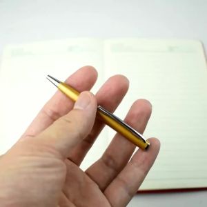 Portable Mini Metal Ballpoint Pen Set Slim Pocket Twist Pen + 10 Extra Refills Compact Tiny Writing Pen for Wallet Pocket