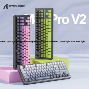 Bàn Phím Chơi Game Cơ Học Attack Shark M87 PRO Không Dây Ba Chế Độ Đèn Nền RGB TKL Pin 5000mAh Hỗ Trợ Thay Nóng Switch Tùy Chỉnh 87 Phím