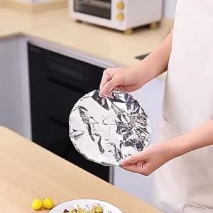 50Pcs Aluminum Foil Food Covers Bowl Cover Heat Insulation And Heat Preservation Food Grade Oven Takeaway Picnic Food Covers