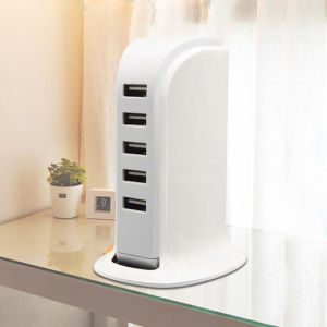 5-Port USB Charger 5V 4A Universal Travel Wall Charging Station for Pad Mobile Phones