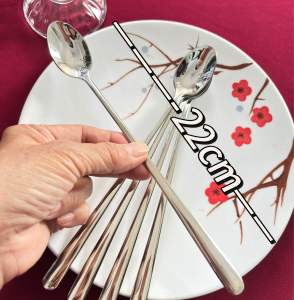 Combo 4/6/14 Thìa Inox 304 Cán Dài Khuấy Cà phê Sinh Tố 22cm