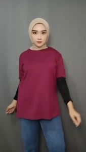 COD Kaos Wanita Polos Distro Lengan Pendek Bahan Cotton Combad 30sPremium T shirtTebal Tersedia L-XL-XXL