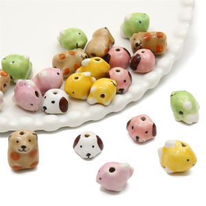 1pc Cute Handmade Ceramic Porcelain Heart Square Charm Beads for Earring Necklace Bracelet DIY Jewelry Craft Making Accessories