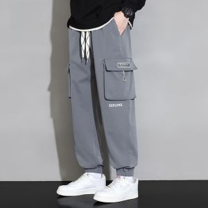 ROMON | Romon Mens Workwear Pants Casual American Style Spring Autumn New Trendy Loose Fit Long Trousers Big Size Cuffed