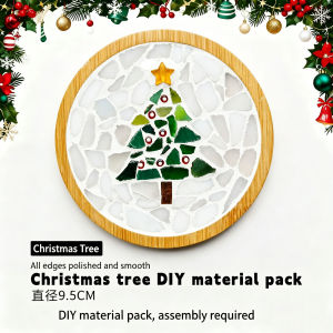 Handmade DIY Mosaic Cup Mat Bottom Bamboo Pad Heart Square Coaster Parent-Child Early Education Free Creation Handicraft Toys