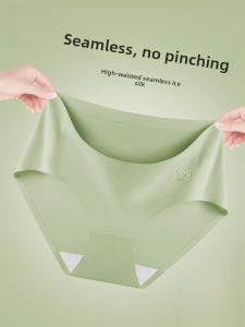 miiow | Ice Silk High Waist Womens Underwear Antibacterial Seamless Breathable Triangle Shorts Comfortable Cotton Crotch Briefs