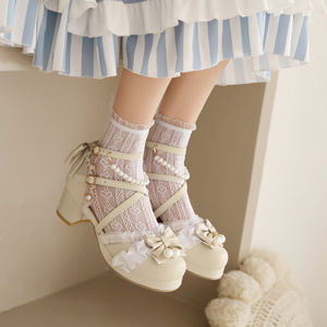 Summer Thin Mary Jane Sandals Socks Womens Glass Stockings Cute Lolita Japanese Style Lace Lace Girl Socks