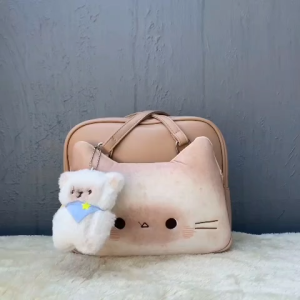BJ63571 - AS PICT - TAS RANSEL SLEMPANG MULTIFUNGSI LUCU IMUT KUCING CAT FUNNY TAS WANITA FASHION IMPORT MODIS ELEGAN TERMURAH TERLARIS TERBARU BAGSTORE JAKARTA TAS BATAM ZCJ3571