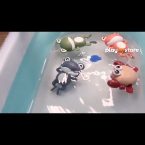 Wind‑up Bathtub Pool Toys Swimming Frogs Bath Toys Made of Safe Materials Pool Frog Water Kids Squirter Toy Silicone