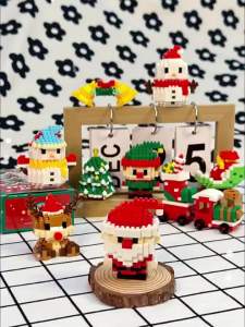 CONUSEA | Christmas Building Block Series Santa Claus Reindeer Puzzle Assembling Bricks Table Decoration Childrens Toys for Kid XMAS Gift