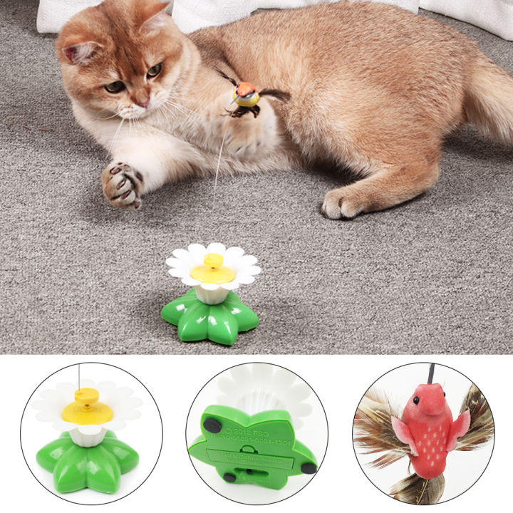 Teabelle Automatic Electric Rotating Cat Toy Colorful Butterfly Bird