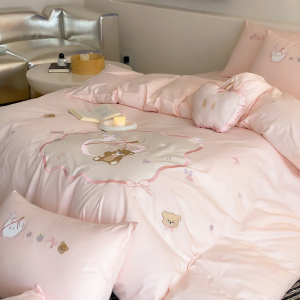 MANYILUN | Bộ Đồ Chăn Drap Gối Phong Cách Hoạt Hình 100% Cotton Dài Sợi
