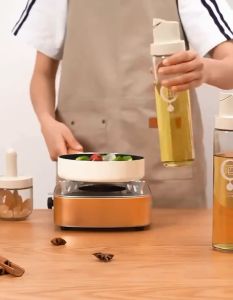 Oil Pot Household Kitchen Glass Automatic Opening and Closing Household Gravity Leak-proof Soy Sauce Vinegar Seasoning Bottle Oil Bottle Oil Tank