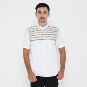 Vanfive Kemeja Koko Pria Lengan Pendek ZAYDAN Putih