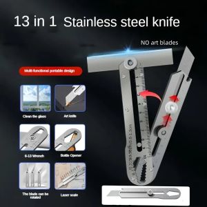 Utility Knife Box Cutter 8 In 1 Mutipurpose Stainless Steel Retractable Heavy Duty Waterproof Snap off Cutter Knife And Blades